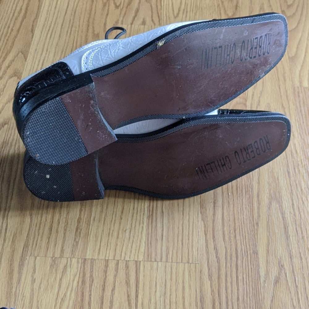 Men's black and white Oxford shoes - Picture 4 of 6